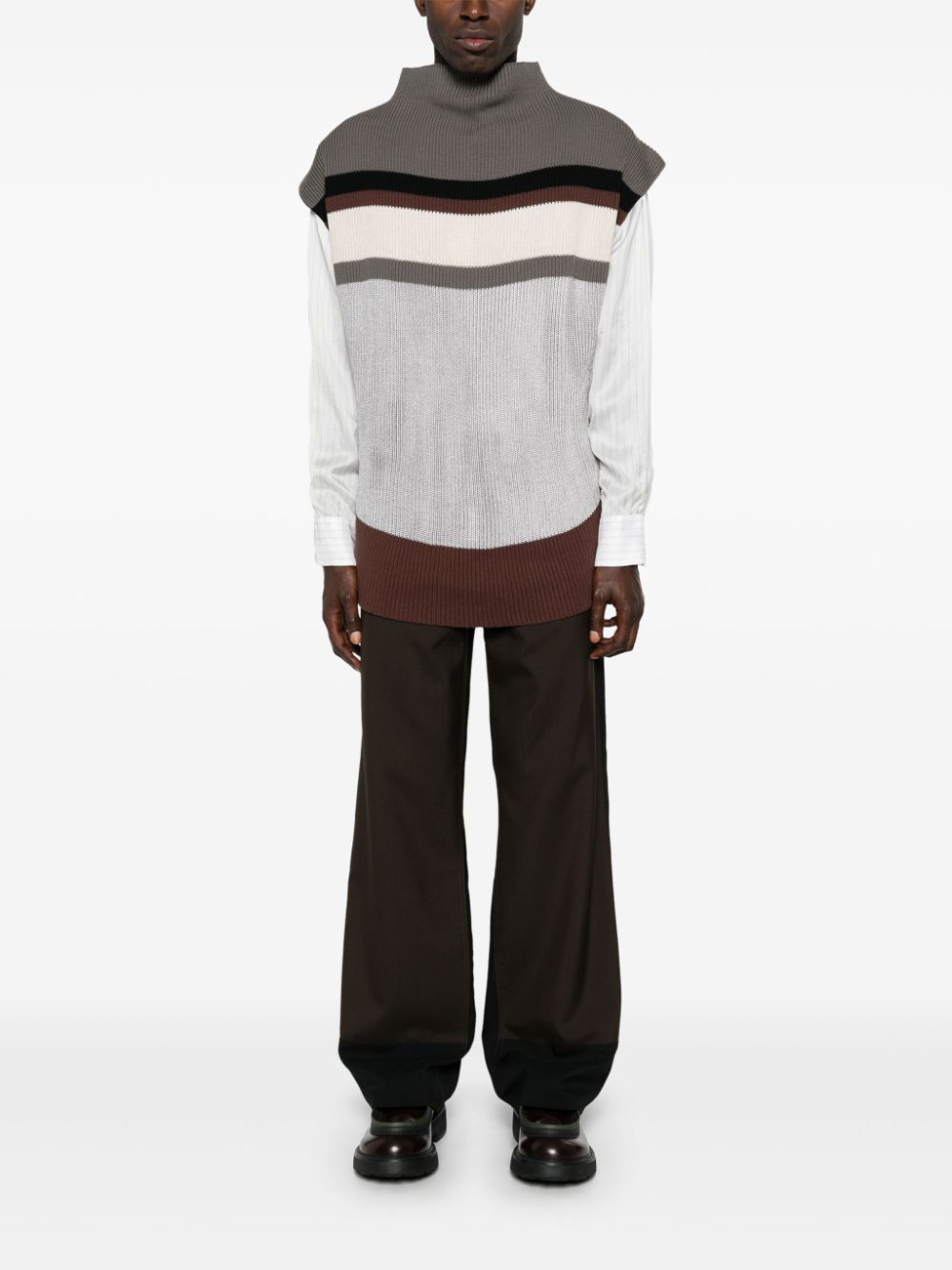 MARNI Colorblock Wool Trousers for Men - FW24 Collection