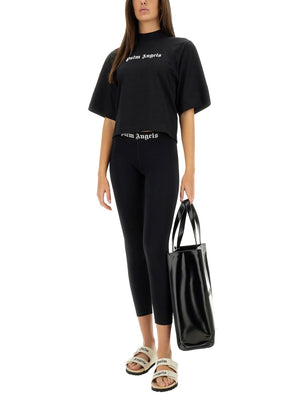 PALM ANGELS Cropped Logo T-Shirt for Women