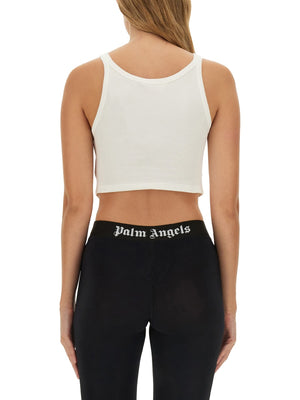 PALM ANGELS Cropped Cotton Tank Top