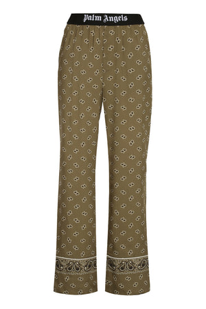 PALM ANGELS Paisley Motif Green Women's Trousers for SS24