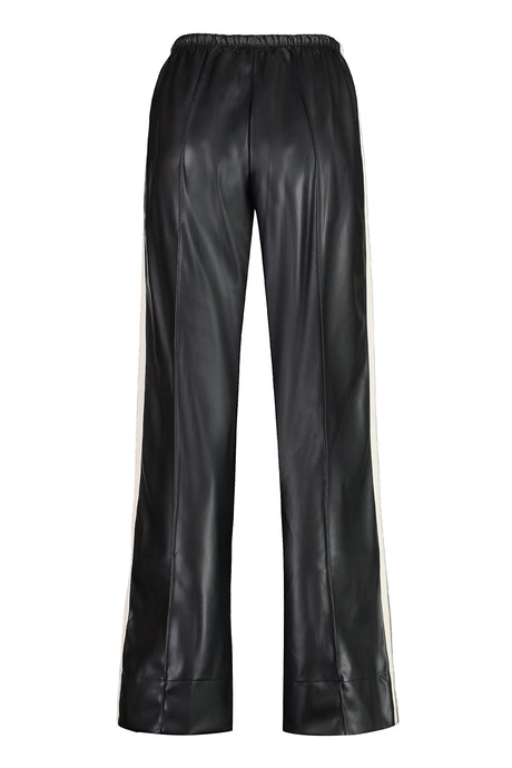 PALM ANGELS Leather Effect Wide Leg Track Pants for Women