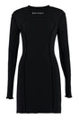 PALM ANGELS Black Ribbed Mini Dress for Women