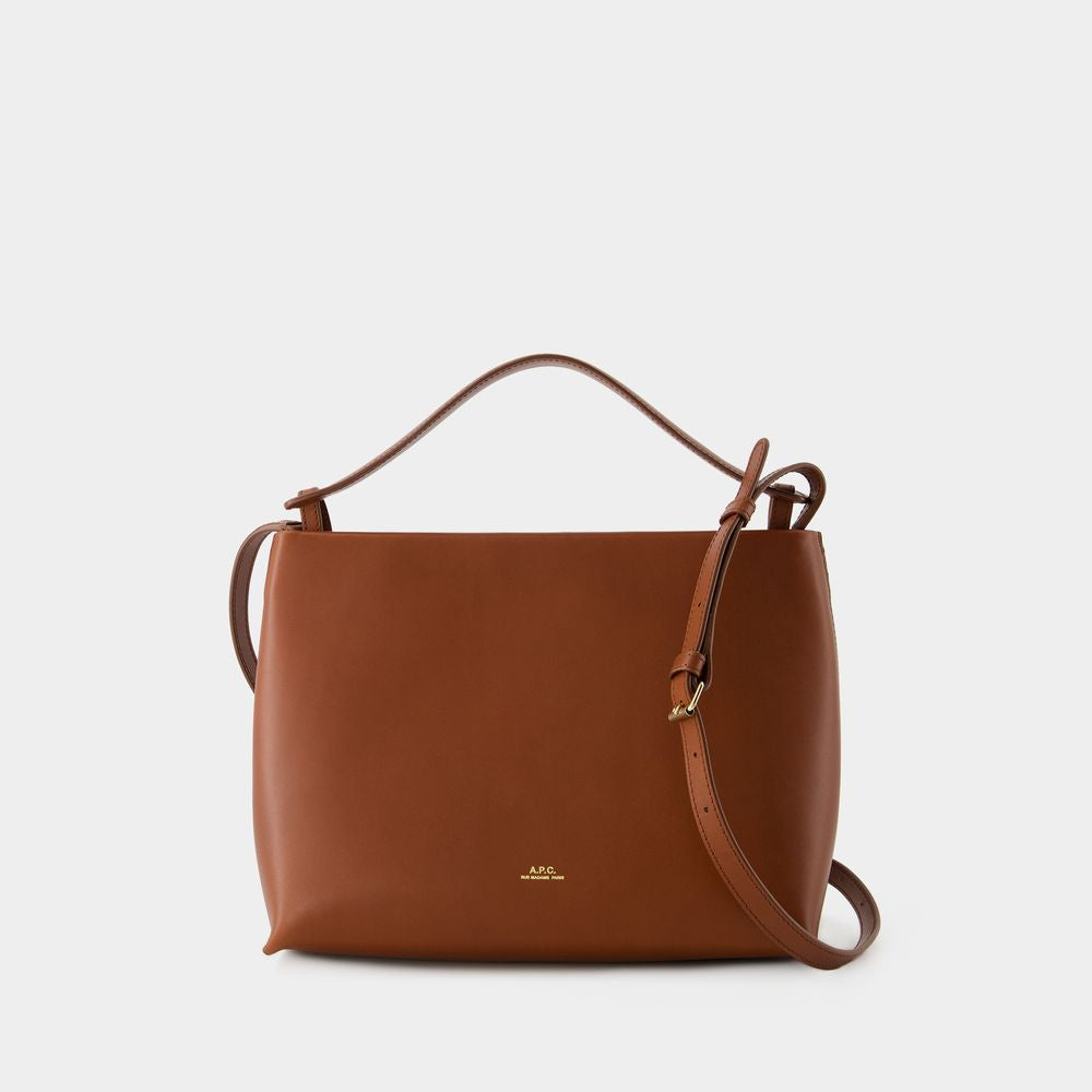 A.P.C. Ultra-Stylish Brown Calfskin Crossbody Bag for Women - FW24 Collection