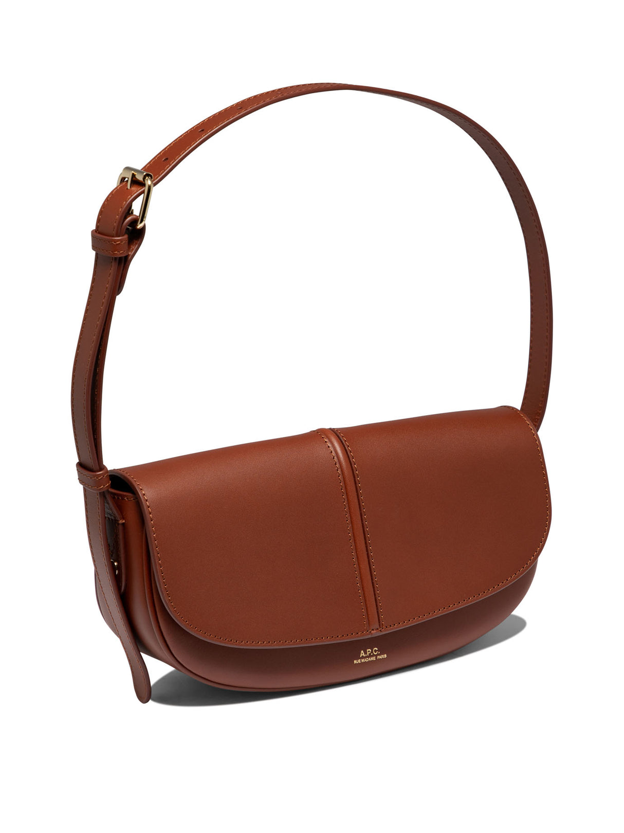 A.P.C. Brown Leather Shoulder Bag for Women - FW24 Collection