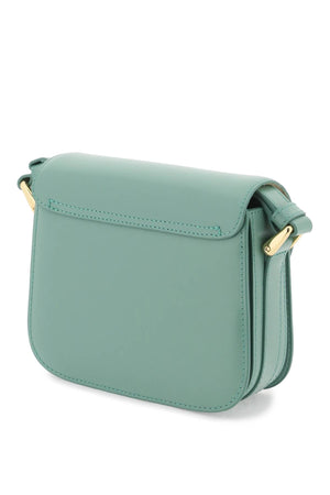 A.P.C. Grace Mini Green Leather Crossbody Handbag with Gold-Tone Accents