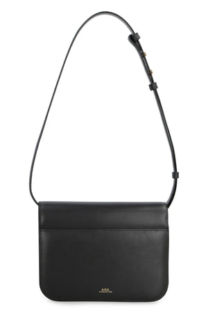 A.P.C. Mini Astra Smooth Calfskin Handbag with Gold-Tone Hardware, Adjustable Strap – Black