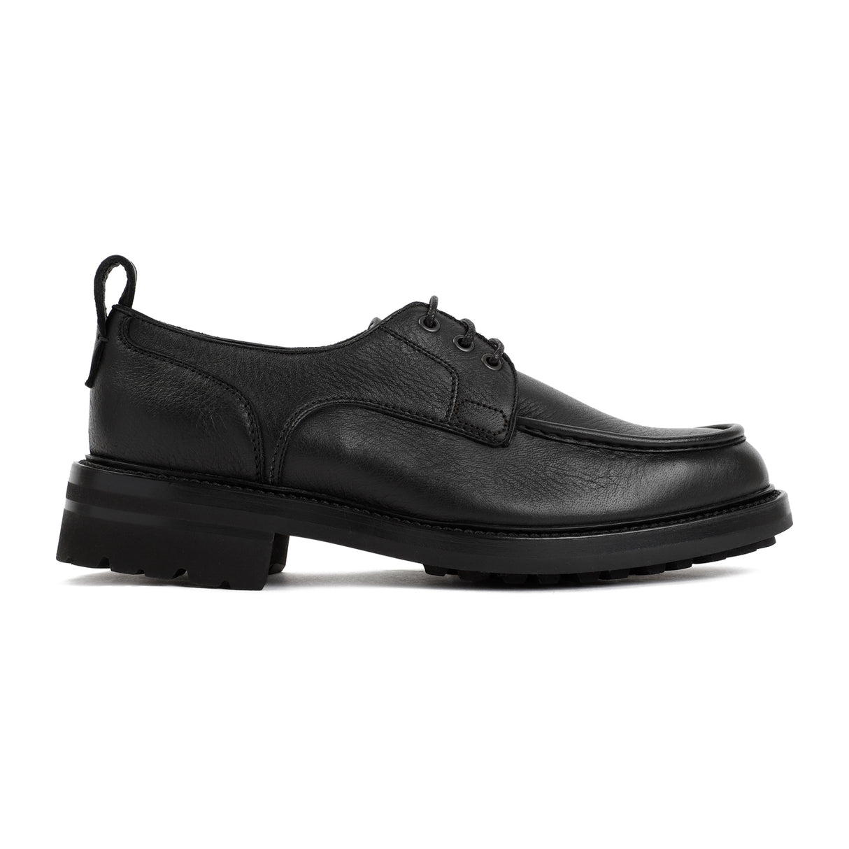 BRIONI Men's 100% Grained Leather Black Derby Shoes