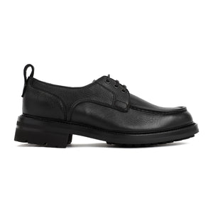 BRIONI Men's 100% Grained Leather Black Derby Shoes