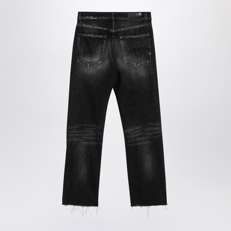 R13 Distressed Black Washed Skinny Jeans