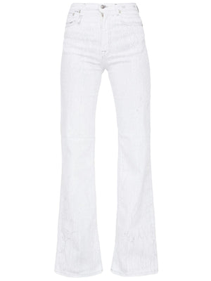 R13 Light-Blue Flared Jeans for Women with Delavé Effect