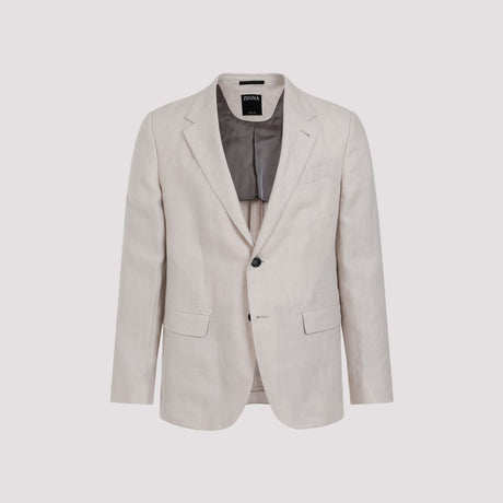 ZEGNA Nude Linen Jacket for Men