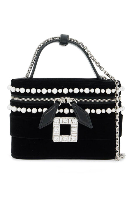 ROGER VIVIER Mini Velvet Vanity Handbag with Rhinestone Clasp