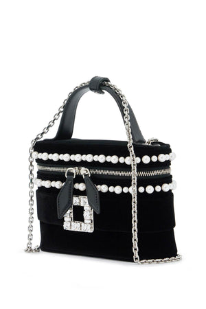 ROGER VIVIER Mini Velvet Vanity Handbag with Rhinestone Clasp