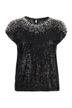 ELISABETTA FRANCHI Open Back Sequined Blouse for Women