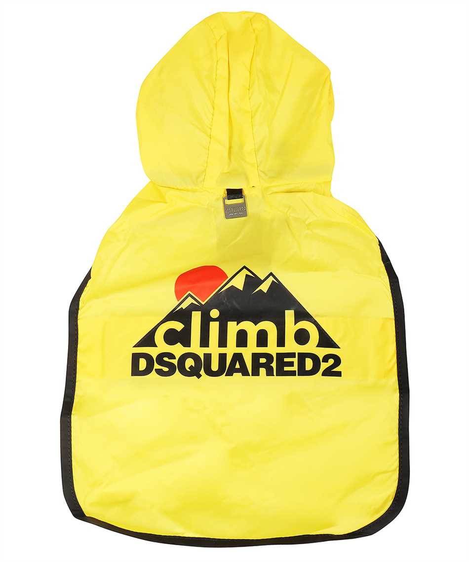 DSQUARED2 Men's Yellow Adjustable Raincoat with Velcro Closure for SS22