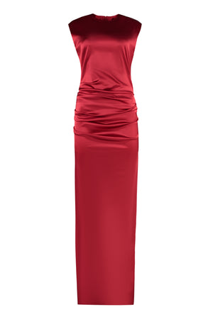 MAX MARA Satin Draped Dress with Back Slit