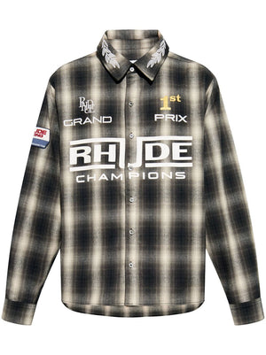 RHUDE Racing-Inspired Flannel Shirt for Men - FW24 Edition