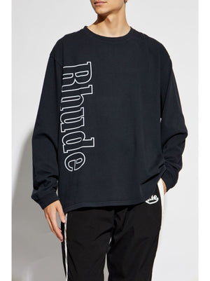 RHUDE Sleek Logo Long Sleeve Cotton Tee