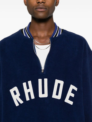 RHUDE Midnight Blue Quarter-Zip Varsity for Men