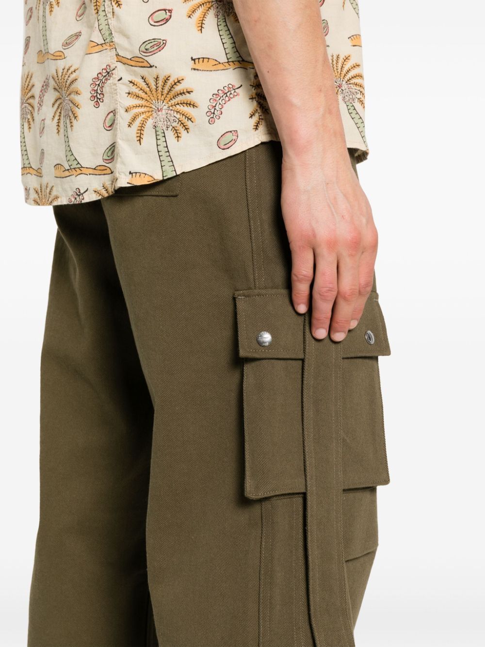 RHUDE Olive Twill Cargo Pants for Men