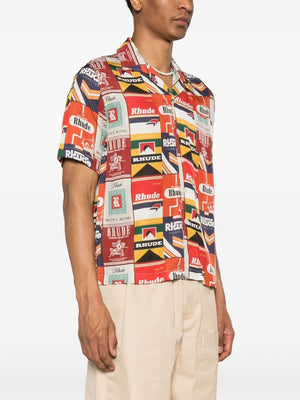 RHUDE Red Cigaretta Silk Shirt for Men - SS24 Collection