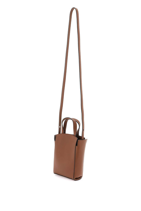MULBERRY Mini Clovelly Tote - Brown Leather Shoulder Bag with Decorative Knots and Suede Interior