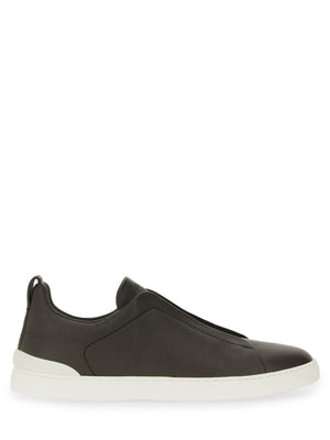 ZEGNA Triple Stitch Leather Sneakers for Men