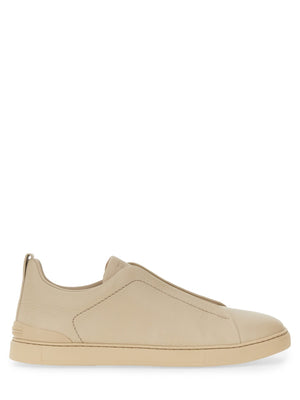 ZEGNA Triple Stitch Leather Sneakers for Men