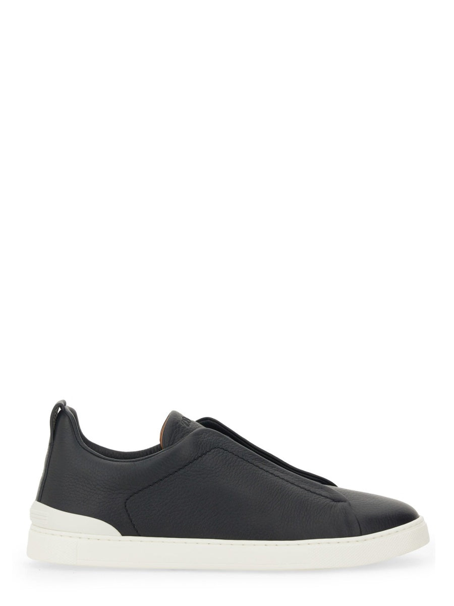 ZEGNA Triple Stitch Leather Sneakers for Men