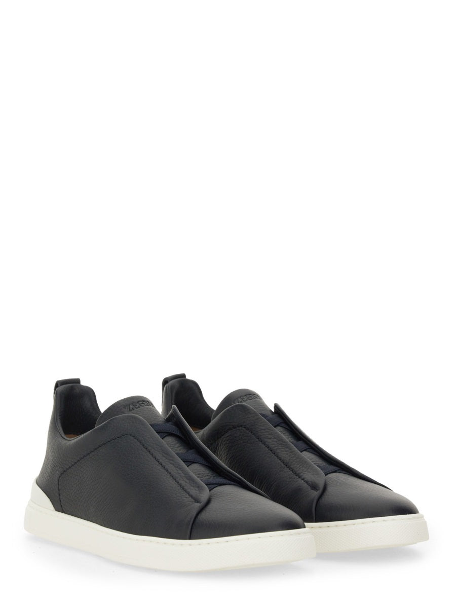 ZEGNA Triple Stitch Leather Sneakers for Men