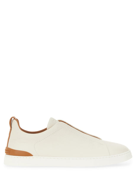 ZEGNA Triple Stitch Leather Sneakers for Men