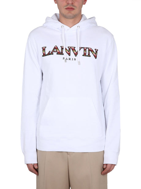 LANVIN Embroidered Logo Hooded Sweatshirt for Men