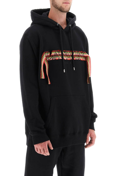 LANVIN Áo hoodie cotton đen oversized cho mùa thu đông 2023