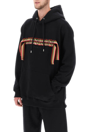 LANVIN Men's Black Oversize Cotton Hoodie for FW23