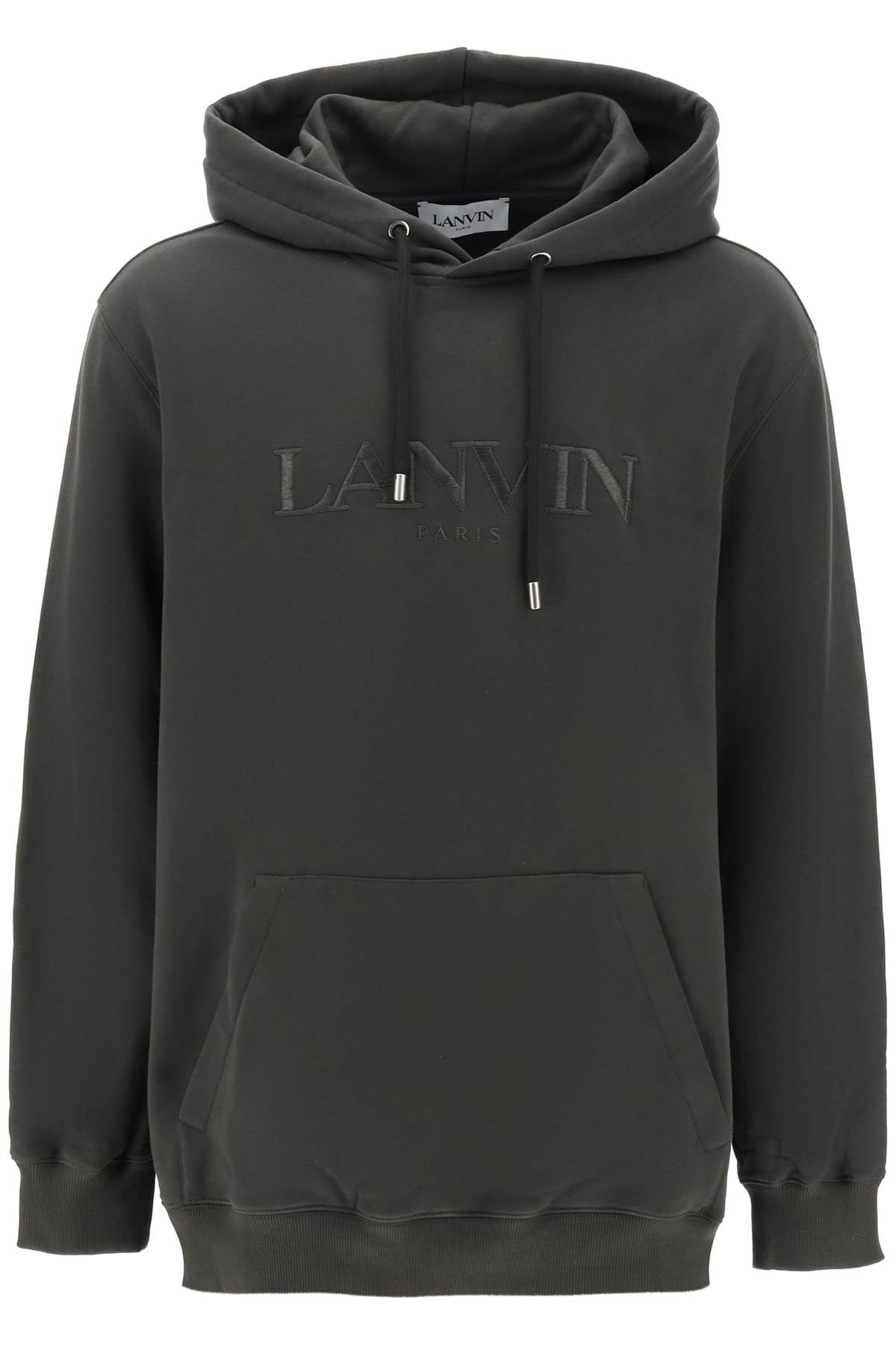 LANVIN Green Embroidered Hoodie for Men - FW23 Collection