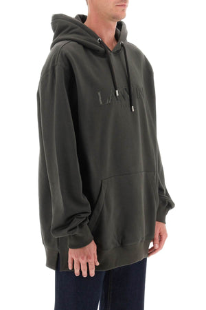 LANVIN Green Embroidered Hoodie for Men - FW23 Collection