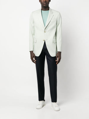 LANVIN Men's Single Breasted Wool Blazer in Green - SS24 Collection