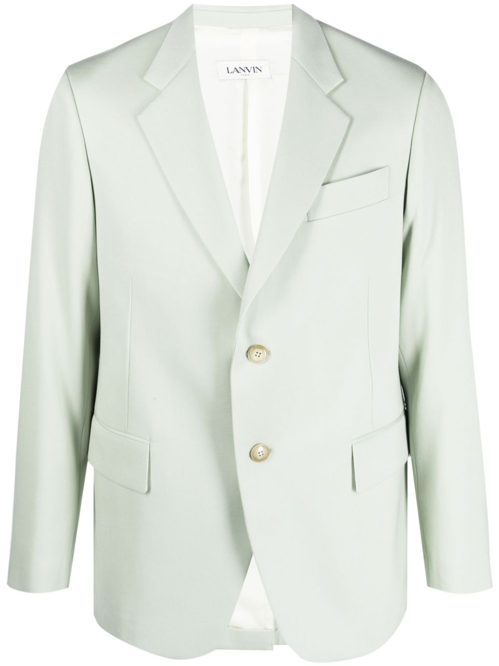 LANVIN Men's Single Breasted Wool Blazer in Green - SS24 Collection