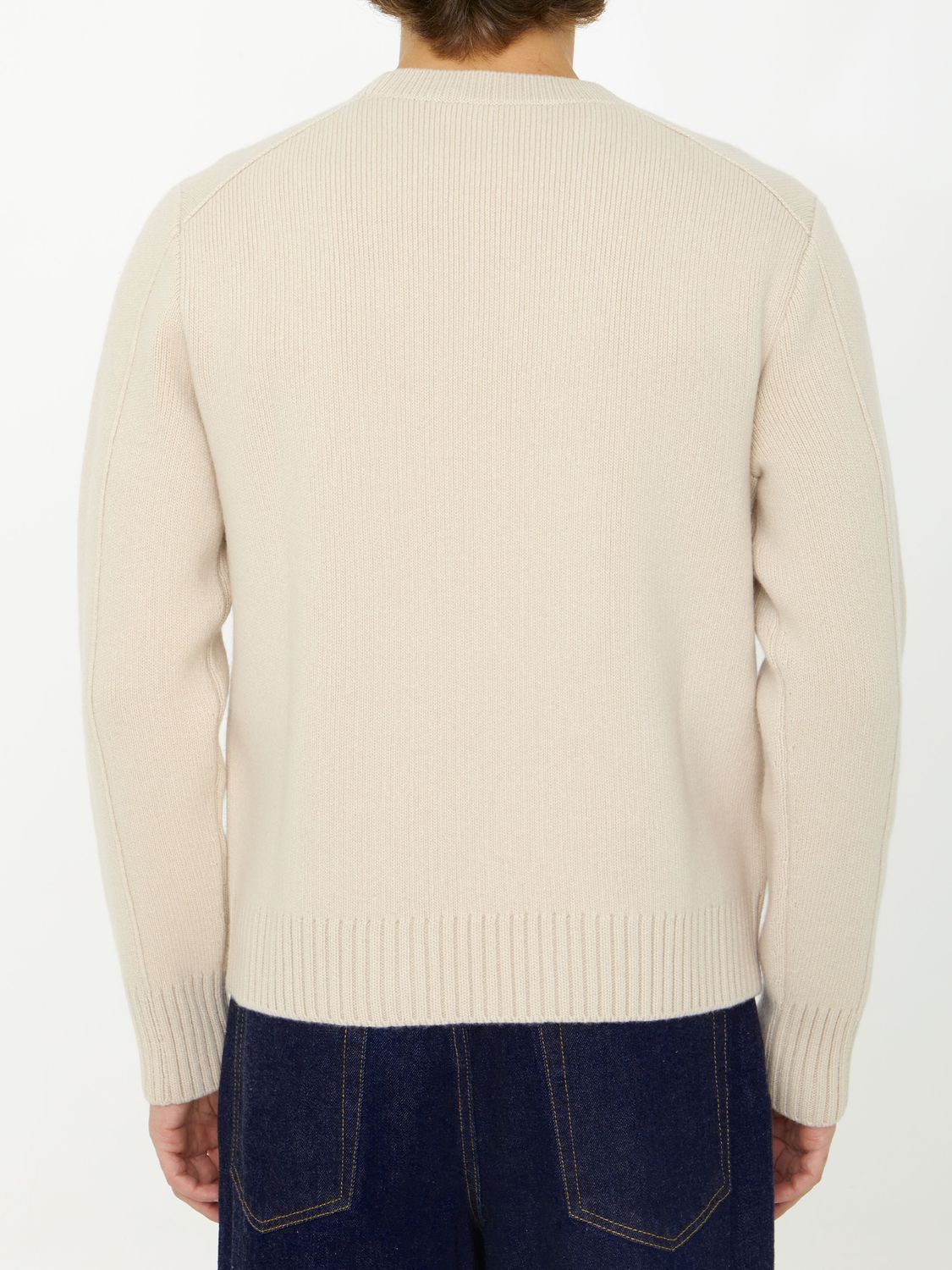 LANVIN Cream Wool and Cashmere Sweater for Men - FW23