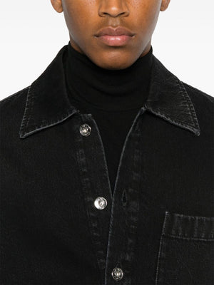 LANVIN Men's Classic Black Cotton Shirt