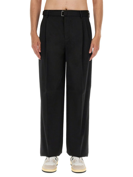 LANVIN Wide Leg Wool Pants for Men