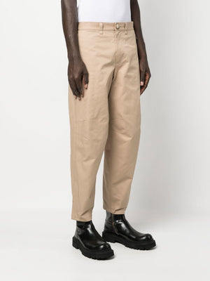 LANVIN Classic Straight Cotton Pants in Beige for Men