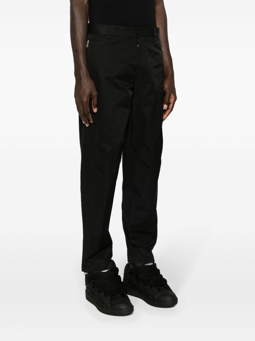 LANVIN Black Cotton Blend Biker Trousers for Men