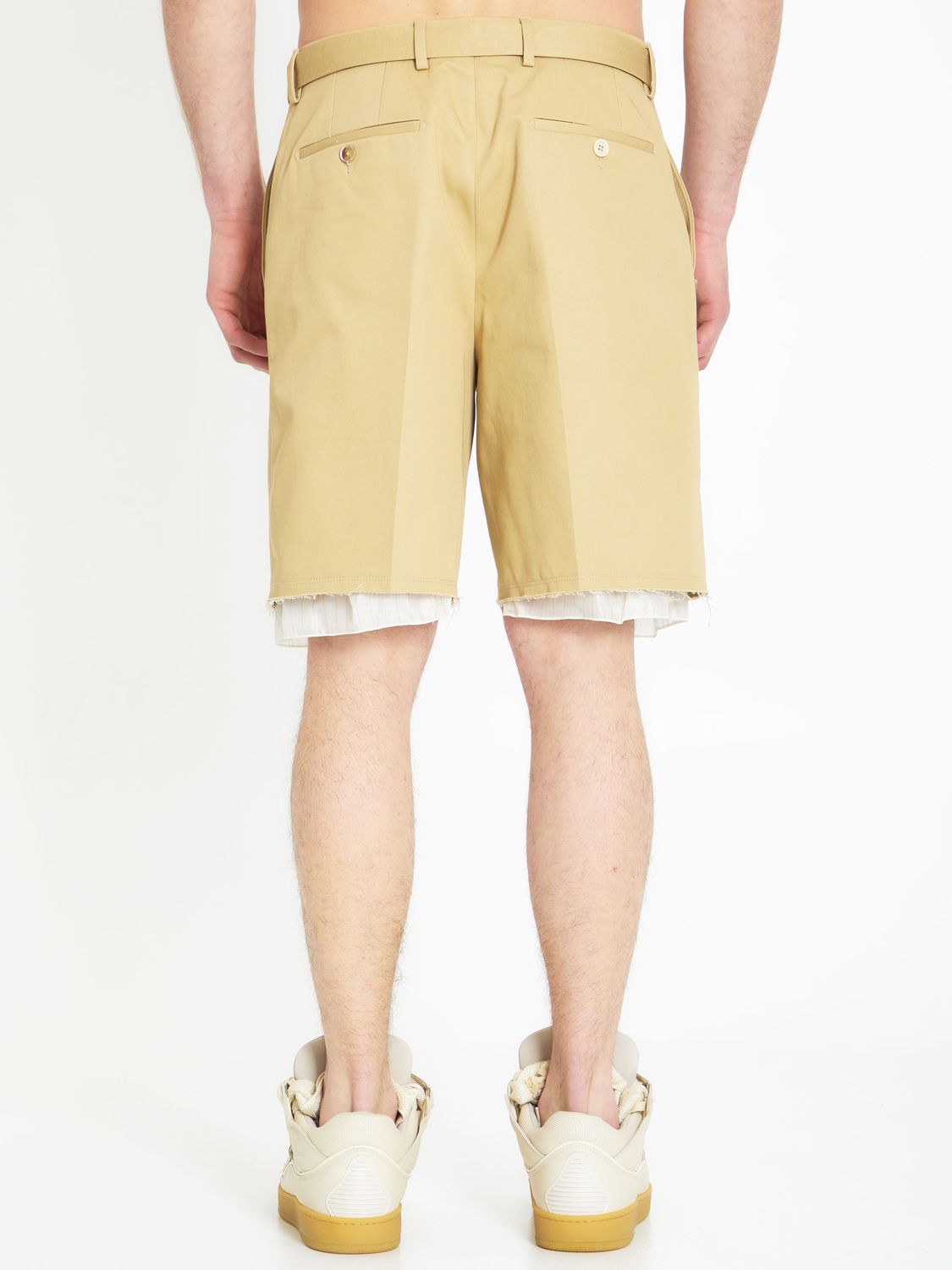 LANVIN Beige Tailored Bermuda Shorts for Men - SS23 Collection