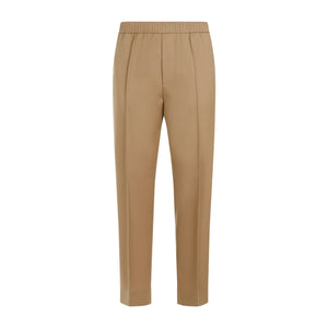 LANVIN Men's Beige Tapered Elasticated Trousers for SS24 Collection