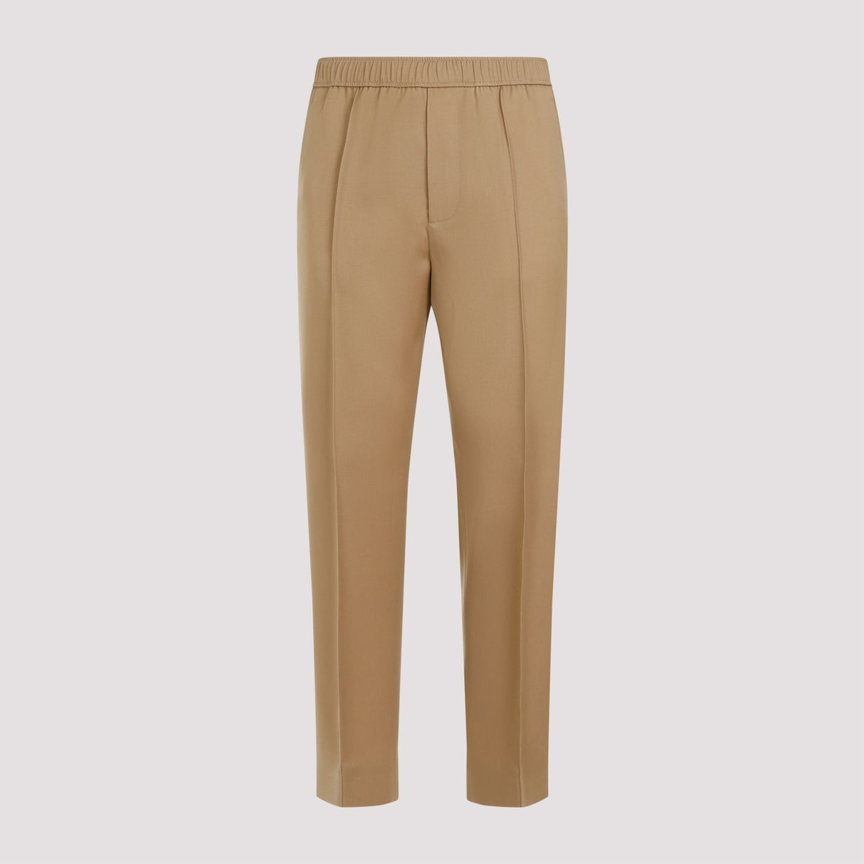 LANVIN Men's Beige Tapered Elasticated Trousers for SS24 Collection