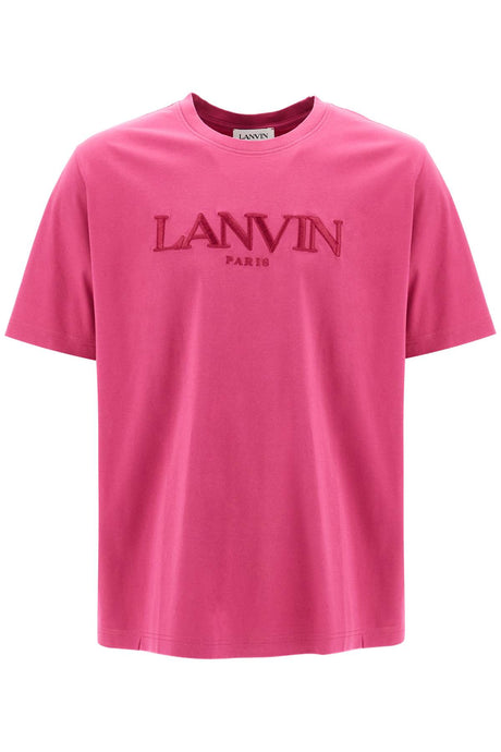 LANVIN Embroidered Logo Cotton T-Shirt