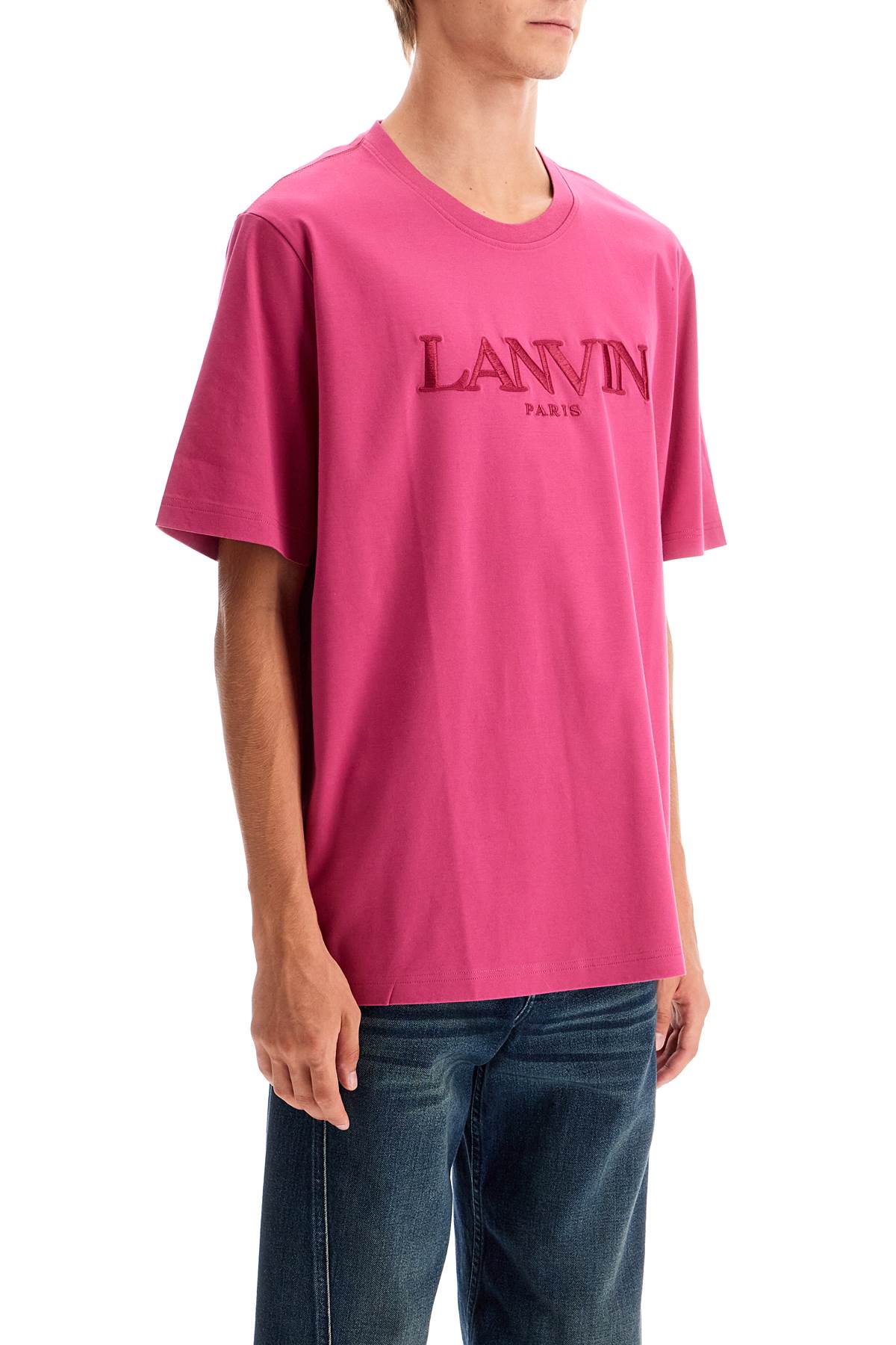 LANVIN Embroidered Logo Cotton T-Shirt