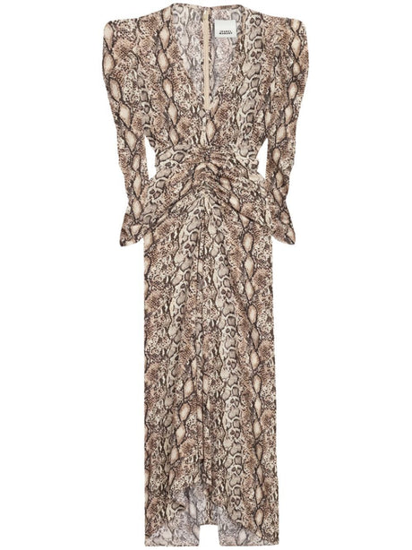 ISABEL MARANT Gathered Silk Blend Midi Dress for Women