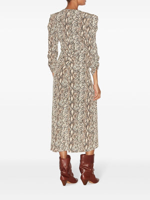 ISABEL MARANT Gathered Silk Blend Midi Dress for Women